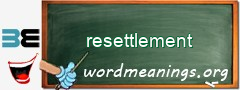 WordMeaning blackboard for resettlement